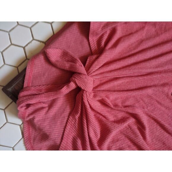 NEW Treasure & Bond Front Tie Coral Ribbed Henley Sweater Small S - Picture 6 of 9